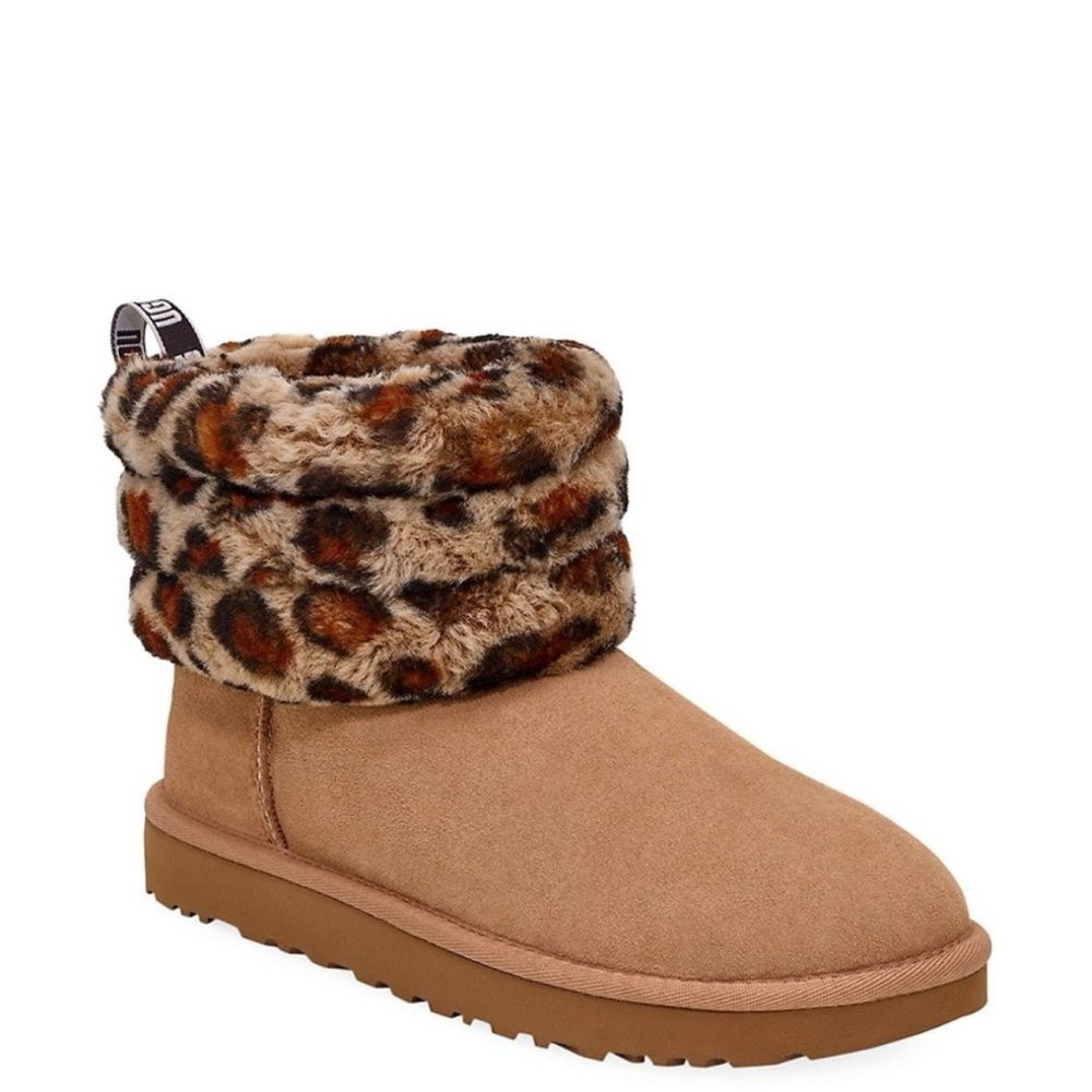 UGG Fluff Mini Quilted Leopard Chestnut Ugg Boots